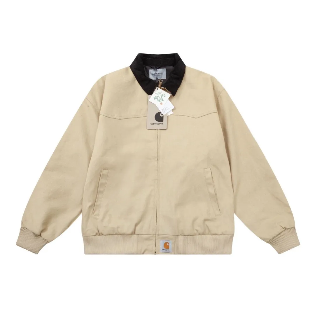 145 CARHARTT WIP OG SANTA FE JACKET Santa Fe jacket work jacket Carhartt main line J 14 four-color autumn and winter jacket square collar zipper solid color casual Canvas outdoor windproof The owner bought a lot of Carhartt this year and the texture is super good. Heavy fabrics are very textured when worn. Single pocket design. And the version I think is actually very good with work clothes or other styles. Style number: J 14# Color: Purple Rice White Green Black Size: S M L XL